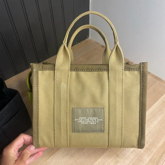 Marc Jacobs Small The Tote Bag Slate Green Multi Color Block EUC - Picture 4 of 10